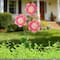 Glitzhome® 36" 2-in-1 Painted Metal Triple Happy Face Flower Garden Yard Stake & Wall Decor